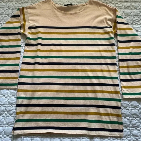 J. Crew Women's Striped Boat Neck Oversized Long Sleeve Tunic Top Size Small - Picture 6 of 14